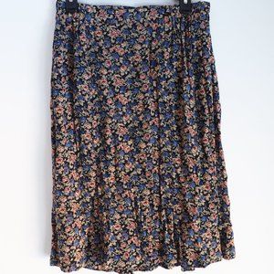 vintage Floral midi skirt, 90s style